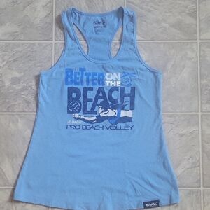 Fitted Blue Tank Top with Racerback